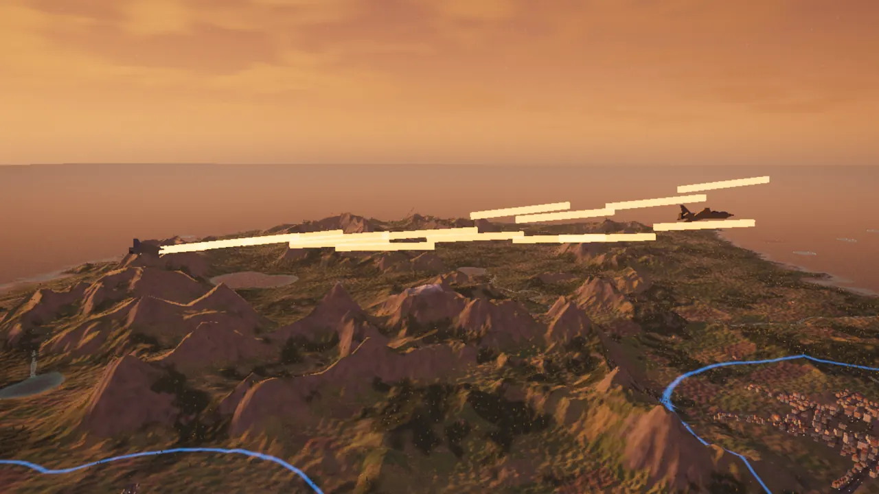 Close behind an enemy fighter, its gun firing.