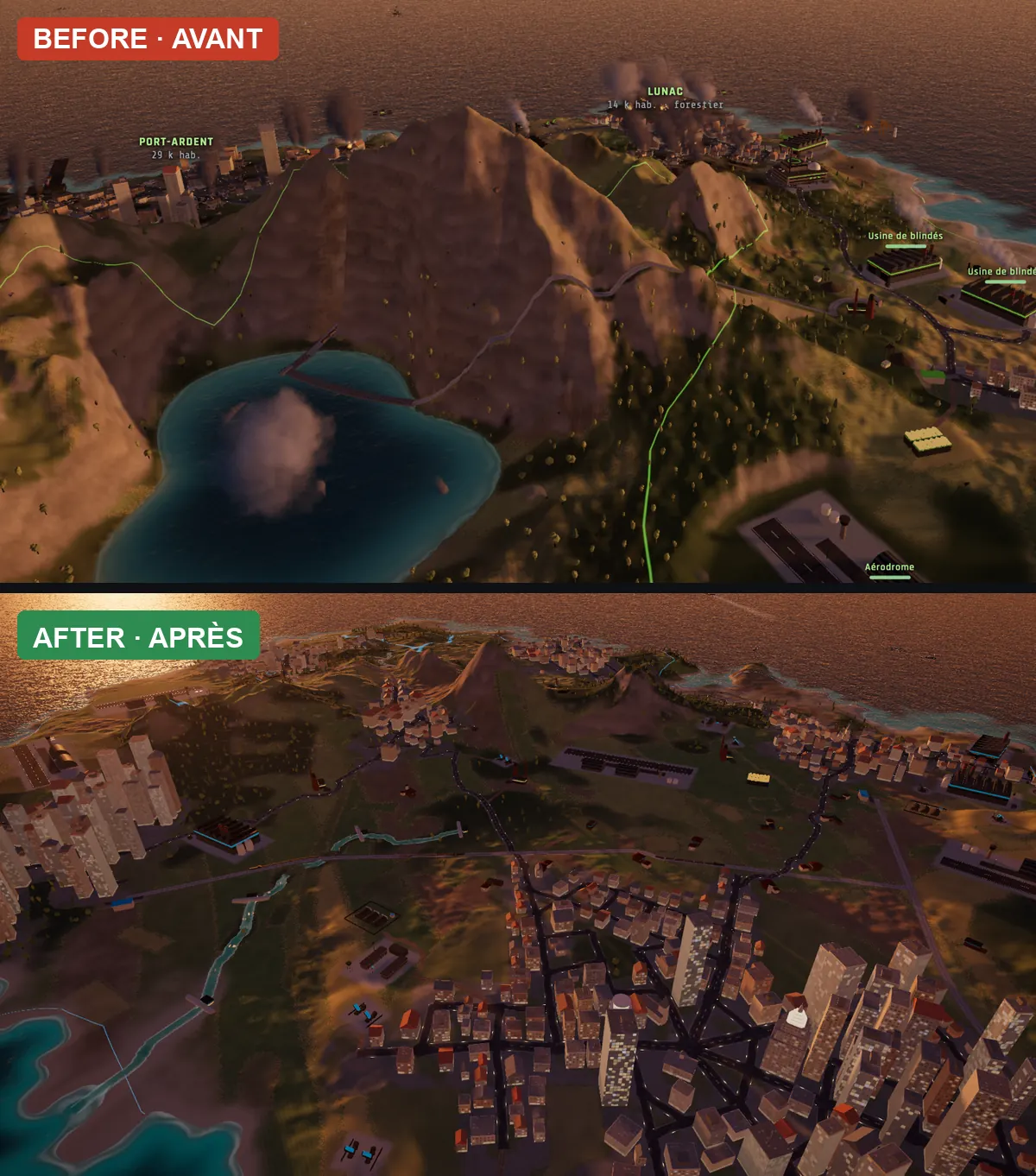 Railways: a line that ran straight over a mountain and across a lake in a test game, and the same rules now.