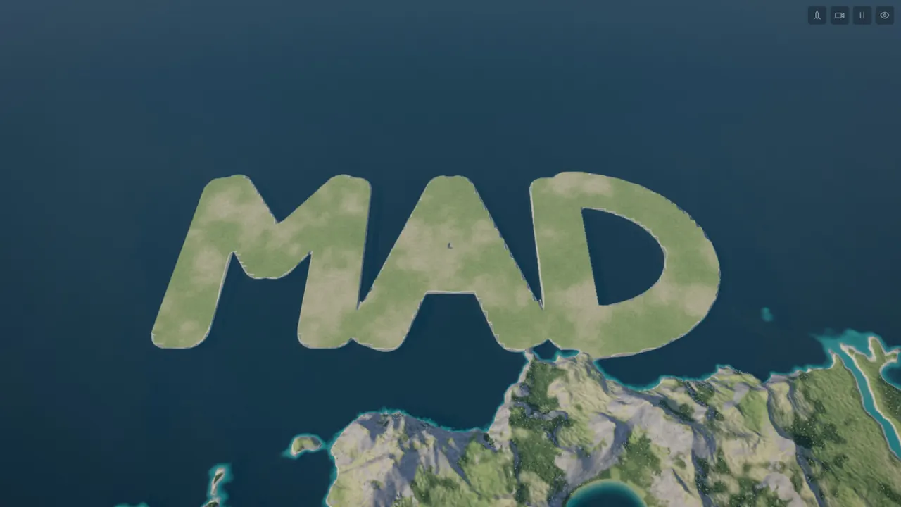 MAD, written into the sea with the terrain tools.