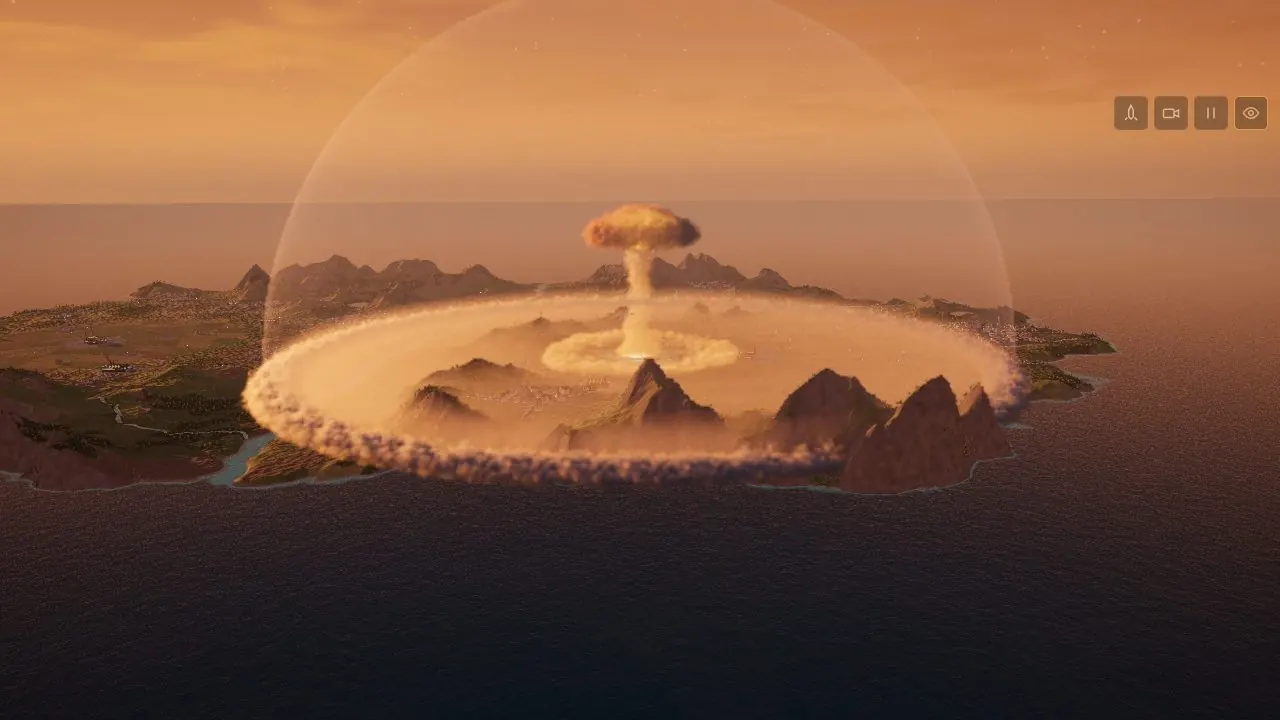 An ICBM, four seconds in: the shock ball and the base surge rolling out.