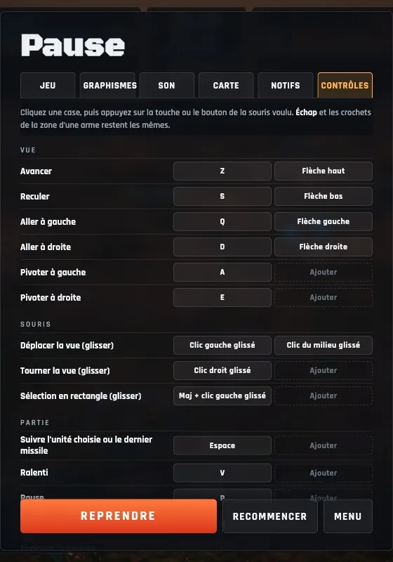 Every key and mouse drag can be changed.